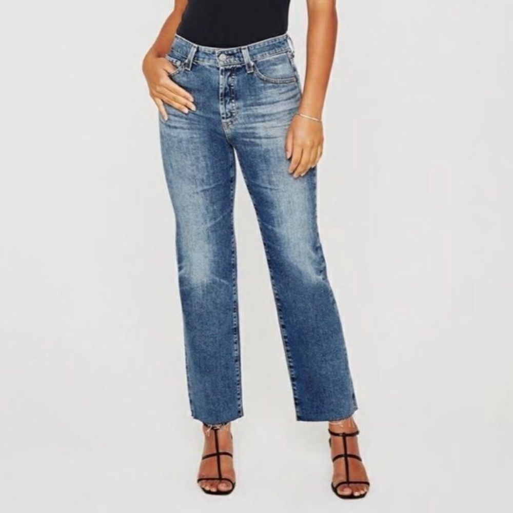 AG Alexxis denim crop high rise vintage fit straight jeans
U15